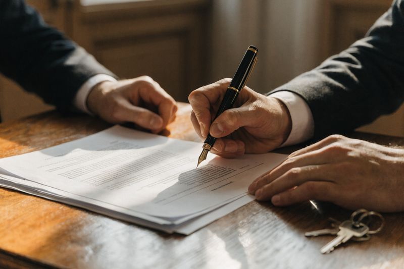 Signature d'un avant-contrat de vente chez le notaire